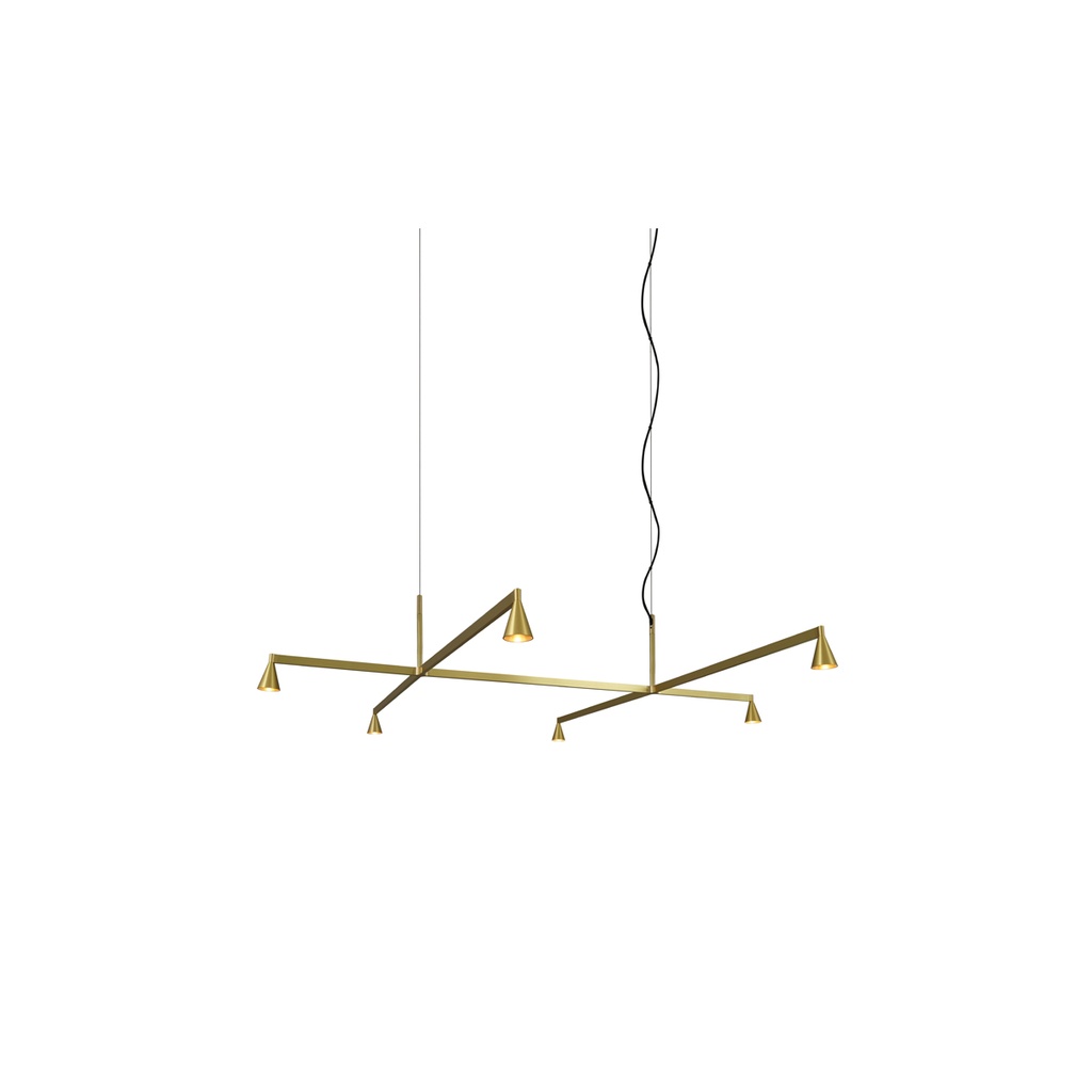 Austere-Suspension 1+ SU RS16 GUNMETAL / Center: L.500 End: L.250 Side: L.250 / BLACK powercord & steelcable (Driver, Base, Canopy & Cover EXCL.)6x 634LM 2700K CRI93 IP50
