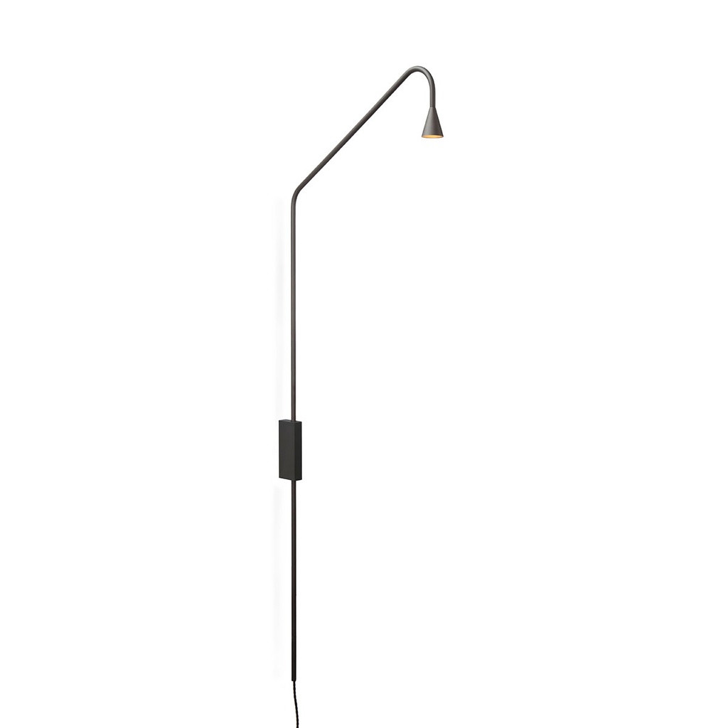 Austere-Wall plug BLACK frame with UK Plugdriver & Push button dimmer 634LM 2700K CRI93 IP40