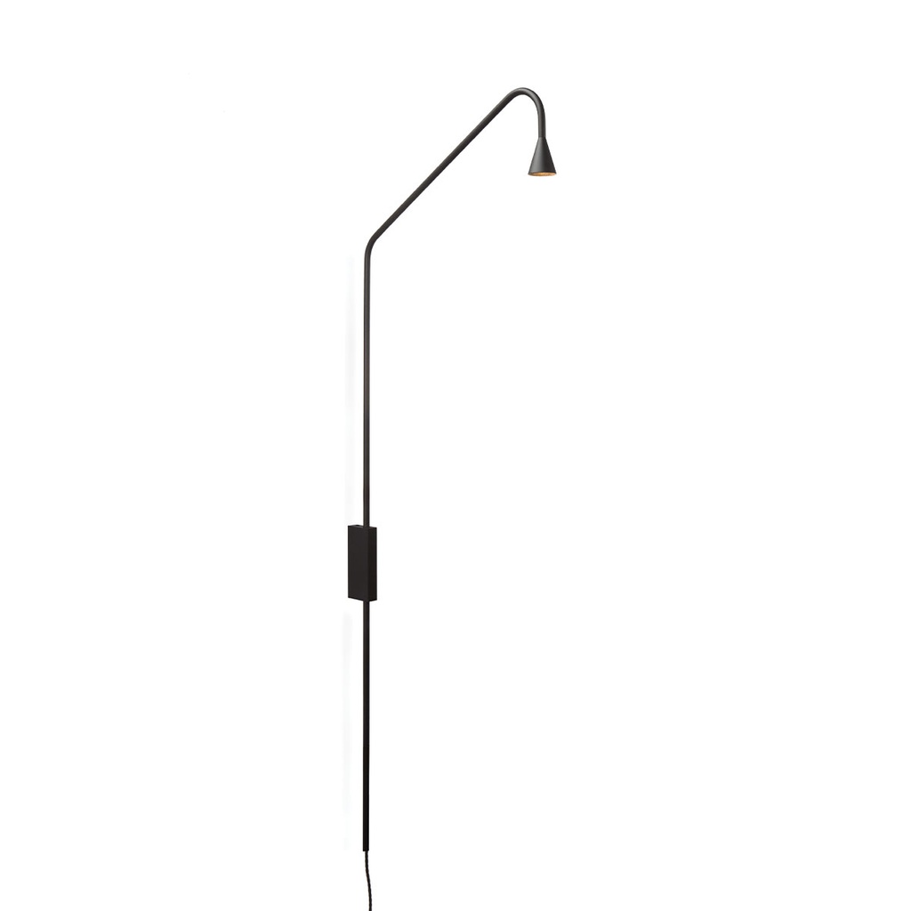 Austere-Wall push plug BLACK frame with EU Plugdriver / PUSH-DIM button on base634LM 2700K CRI93 IP40