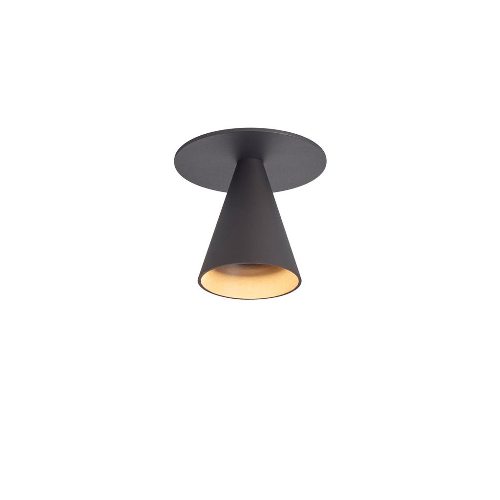 Austere-Wall push plug GUNMETAL frame with UK Plugdriver / PUSH-DIM button on base634LM 2700K CRI93 IP40