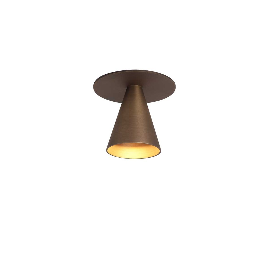 Austere-Wall push plug BRONZE frame with UK Plugdriver / PUSH-DIM button on base634LM 2700K CRI93 IP40
