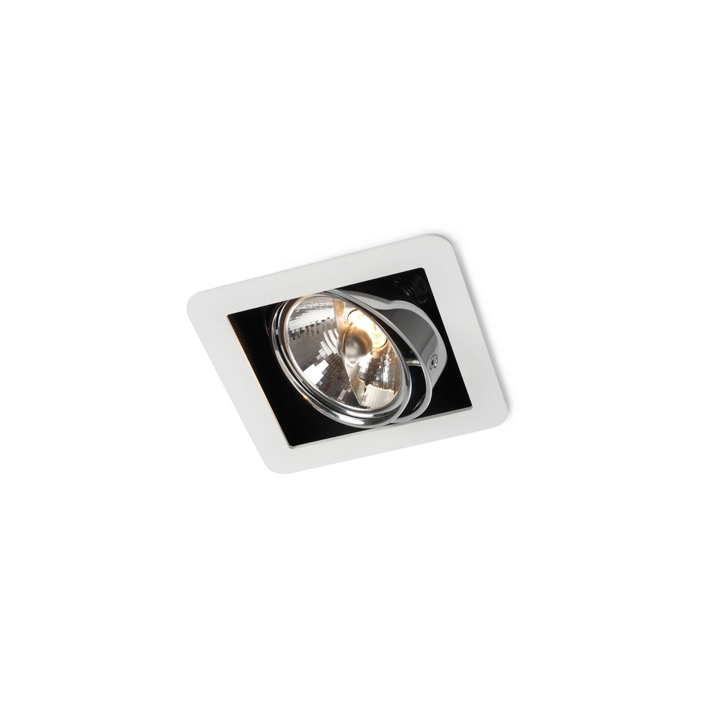 R07 in CHROME ring + BLACK frame + WHITE int. / Transf. excl. / Bulb excl.      IP20