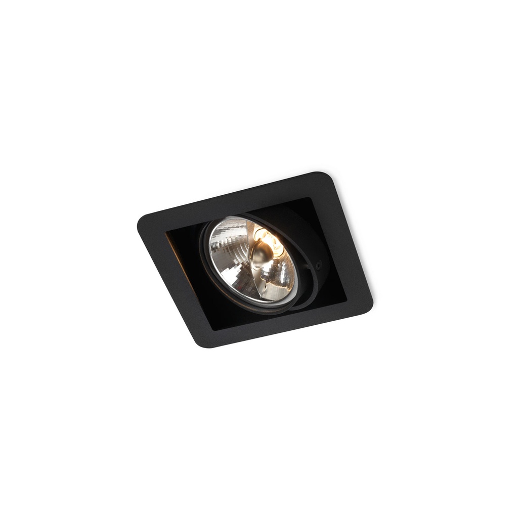 R07 in BLACK ring + CHROME frame + WHITE int. / Transf. excl. / Bulb excl.      IP20