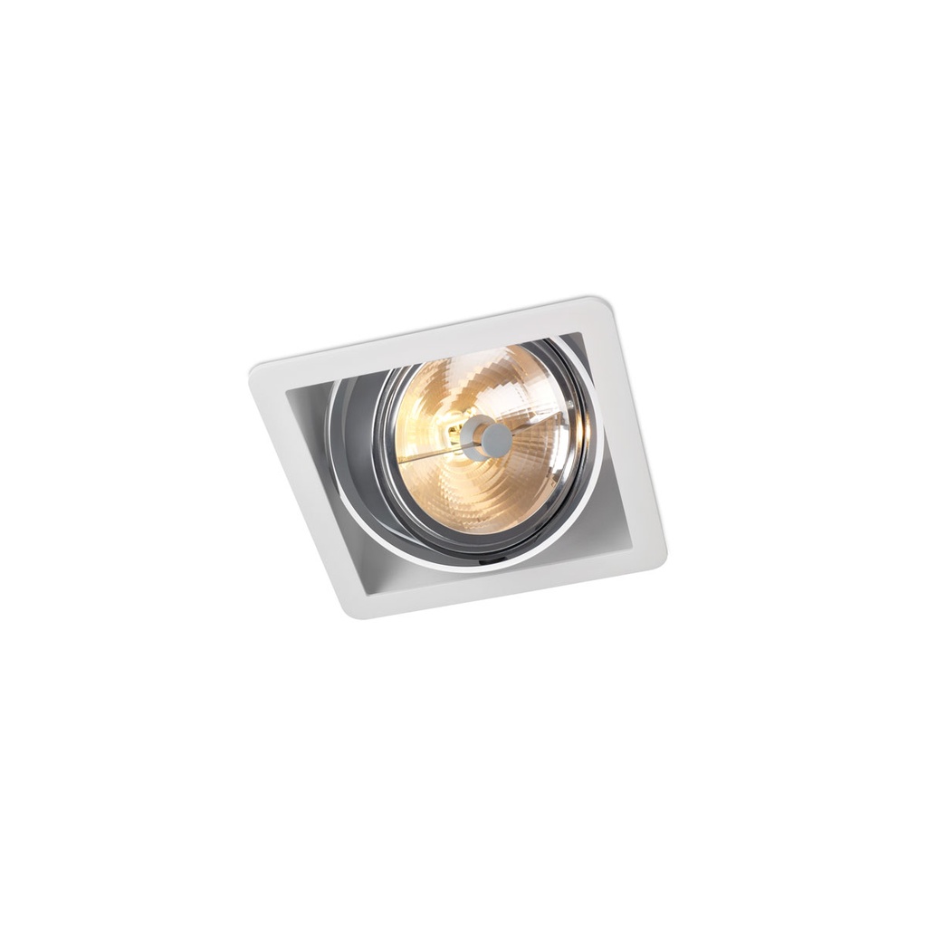 R07 up WHITE frame + BLACK int. + CHROME ring / Transf. incl. / Bulb excl. / non-dimmable      IP20
