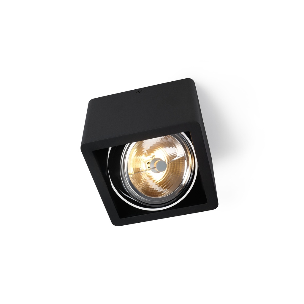 R110 up G53 LED BLACK frame + WHITE int. + CHROME ring / Transf. incl. / Bulb excl. / dimmable (TRIAC/IGBT)      IP20