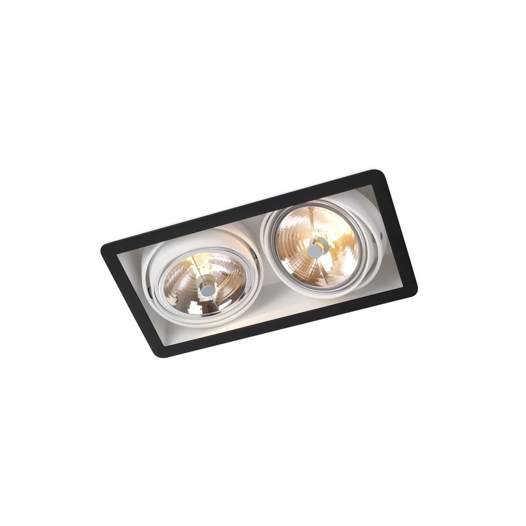 R110 up G53 LED BLACK frame + BLACK int. + WHITE ring / Transf. incl. / Bulb excl. / dimmable (TRIAC/IGBT)      IP20
