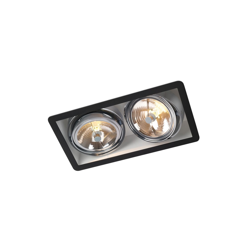 R110 up G53 LED BLACK frame + BLACK int. + CHROME ring / Transf. incl. / Bulb excl. / dimmable (TRIAC/IGBT)      IP20