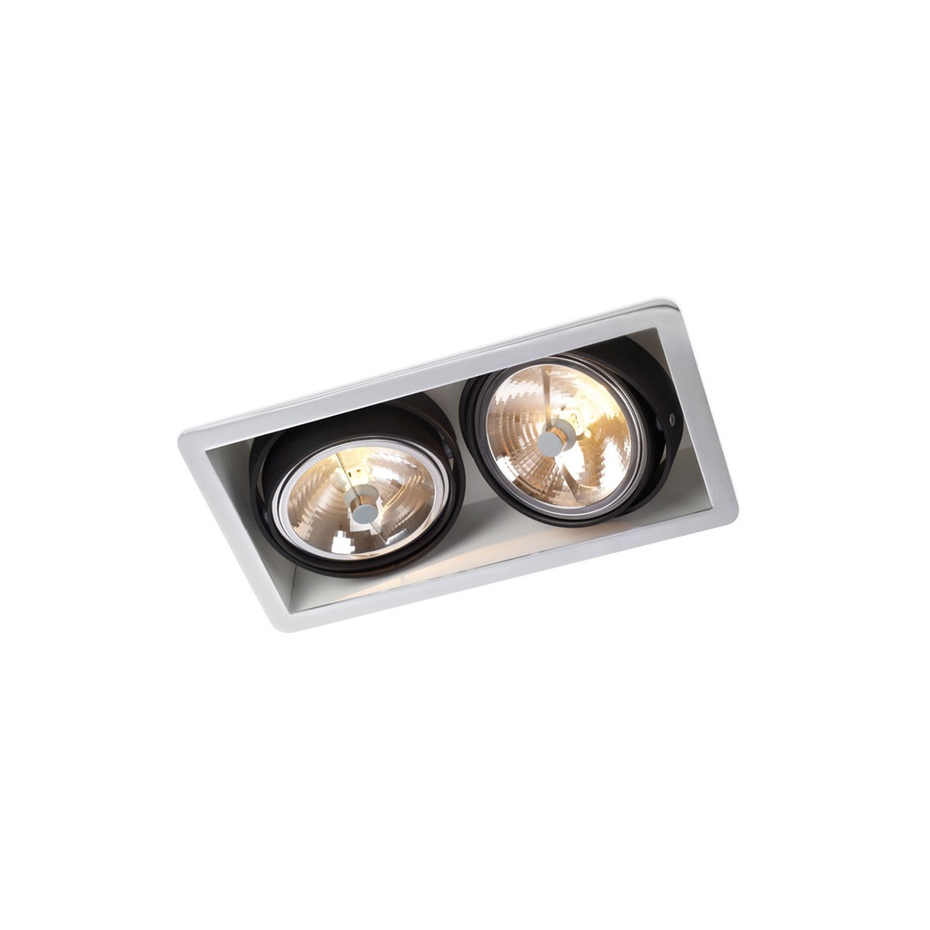 R111 in G53 BLACK ring + WHITE frame + WHITE int. / Transf. excl. / Bulbs excl.       IP20