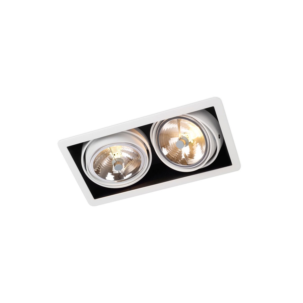 R111 in G53 WHITE ring + BLACK frame + WHITE int. / Transf. excl. / Bulbs excl.       IP20