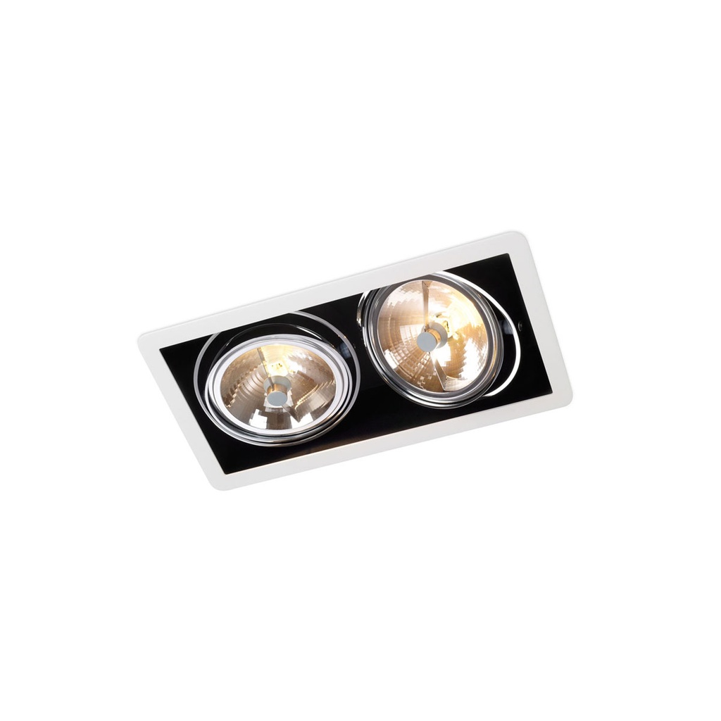 R111 in G53 CHROME ring + BLACK frame + WHITE int. / Transf. excl. / Bulbs excl.       IP20
