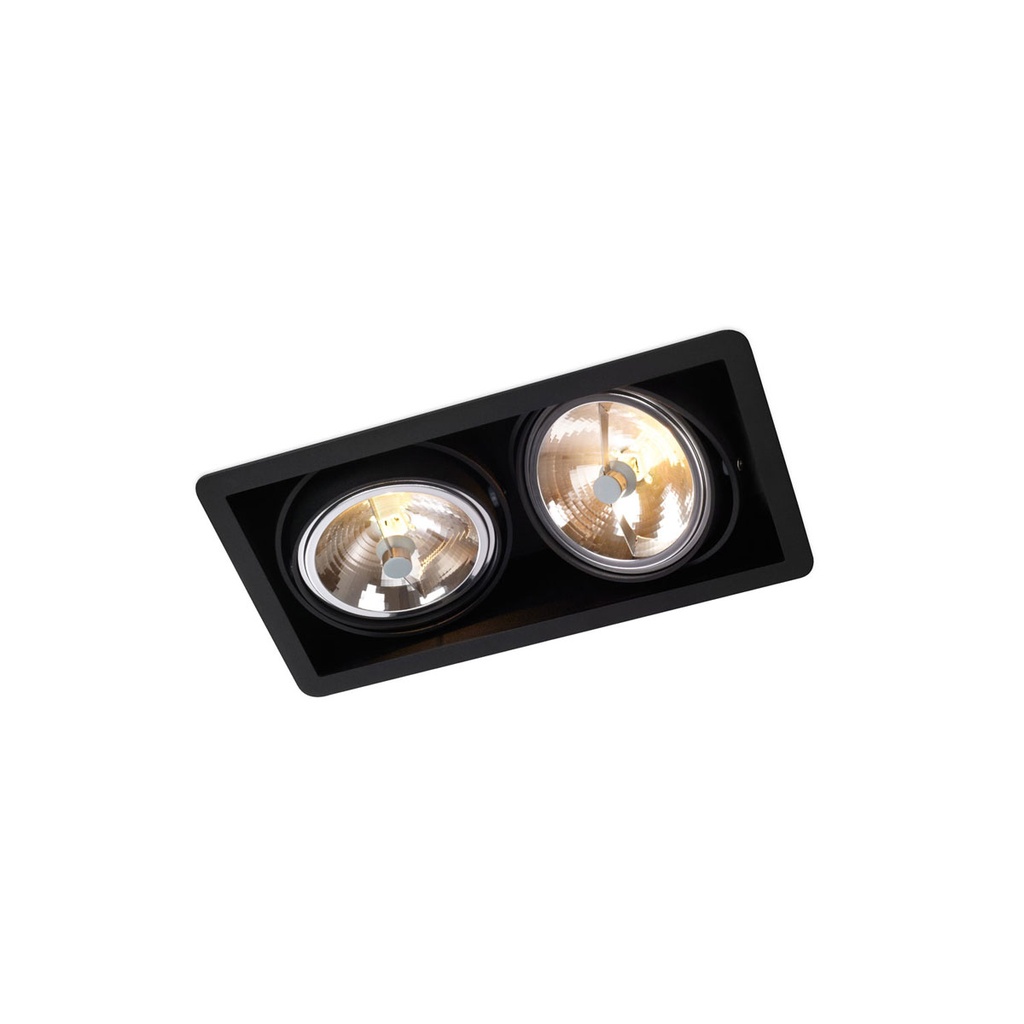 R111 in G53 BLACK ring + CHROME frame + WHITE int. / Transf. excl. / Bulbs excl.       IP20