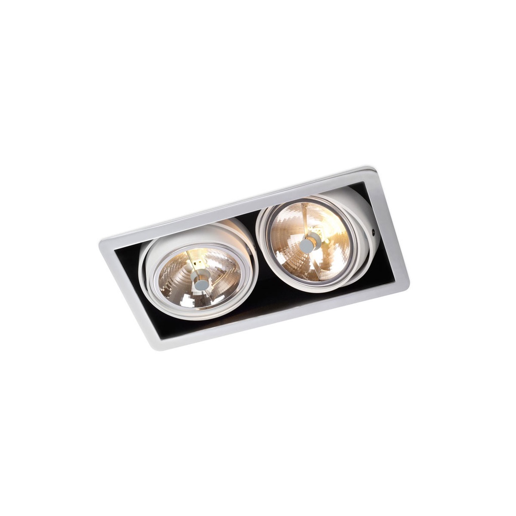R111 in G53 WHITE ring + WHITE frame + BLACK int. / Transf. excl. / Bulbs excl.       IP20