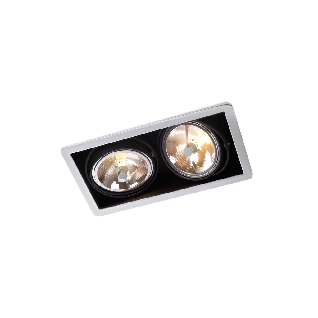 R111 in G53 BLACK ring + WHITE frame + BLACK int. / Transf. excl. / Bulbs excl.       IP20