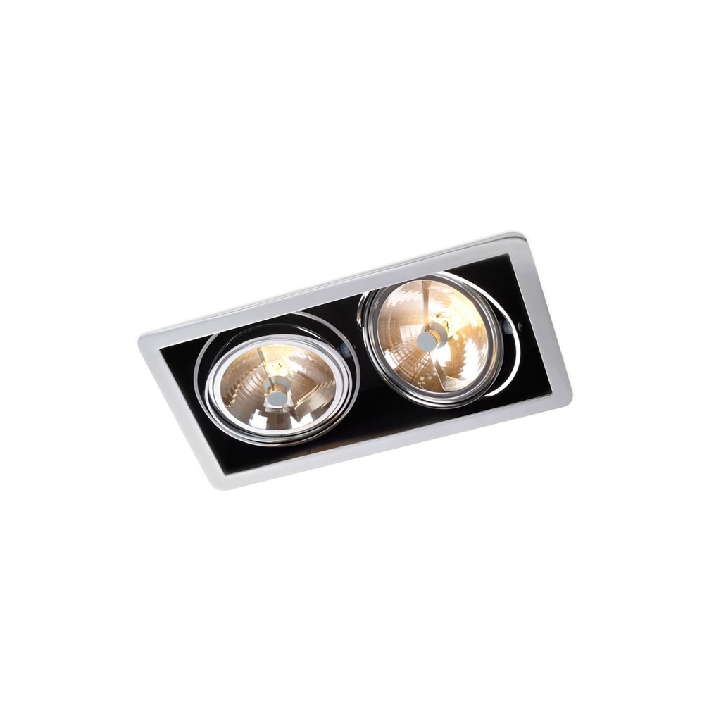 R111 in G53 CHROME ring + WHITE frame + BLACK int. / Transf. excl. / Bulbs excl.       IP20