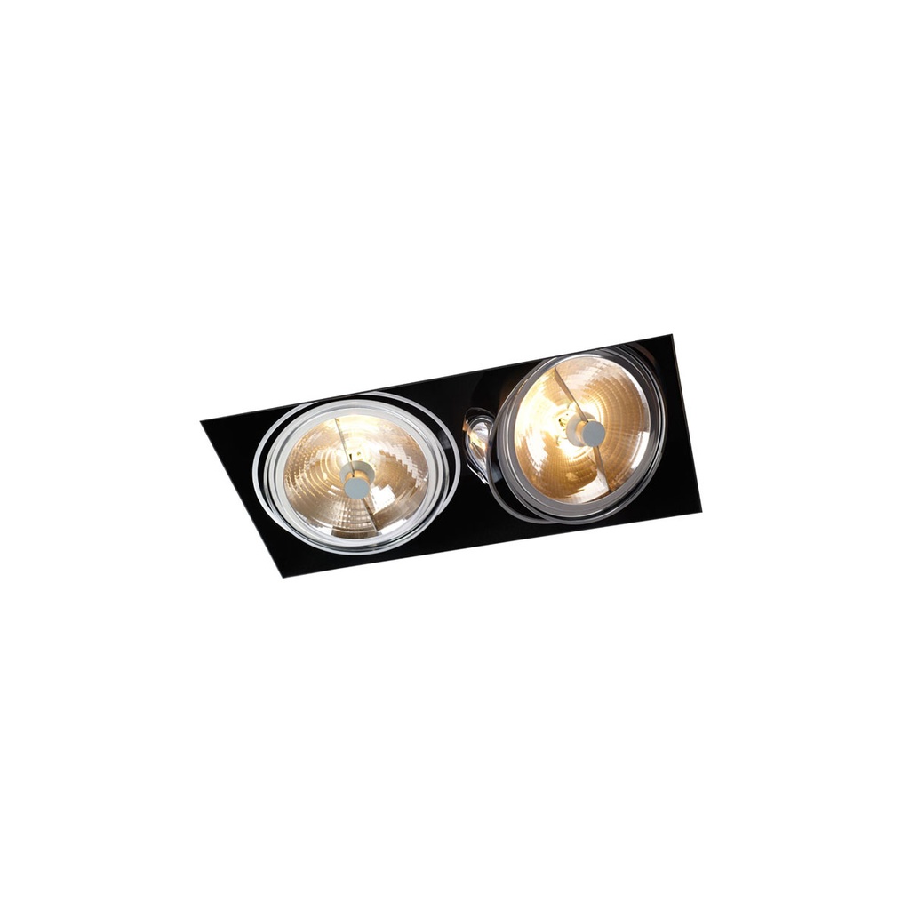 R111 in G53 CHROME ring + CHROME frame + BLACK int. / Transf. excl. / Bulbs excl.       IP20