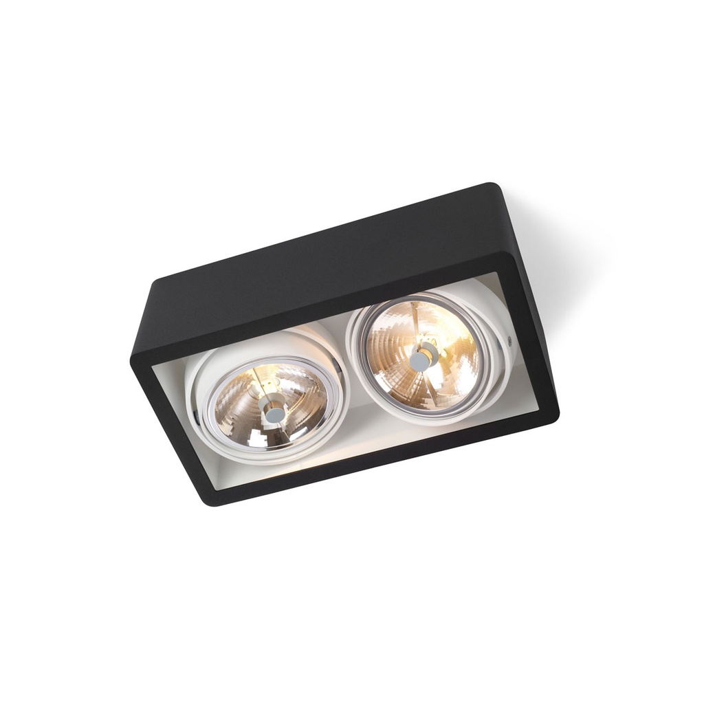 R111 in Rimless WHITE ring + BLACK int. / Transf. excl. / Bulbs excl.       IP20