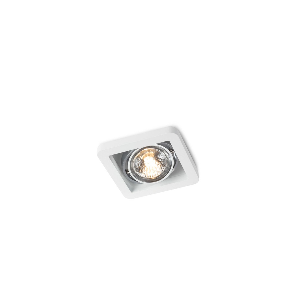 R111 up G53 LED WHITE frame + BLACK int. + CHROME ring / Transf. incl. / Bulbs excl. / dimmable (TRIAC/IGBT)      IP20