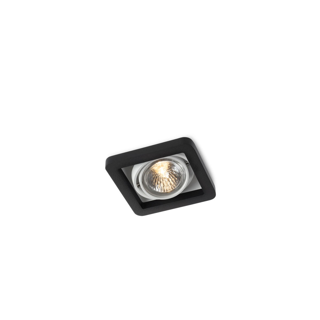 R111 up G53 LED BLACK frame + BLACK int. + WHITE ring / Transf. incl. / Bulbs excl. / dimmable (TRIAC/IGBT)      IP20