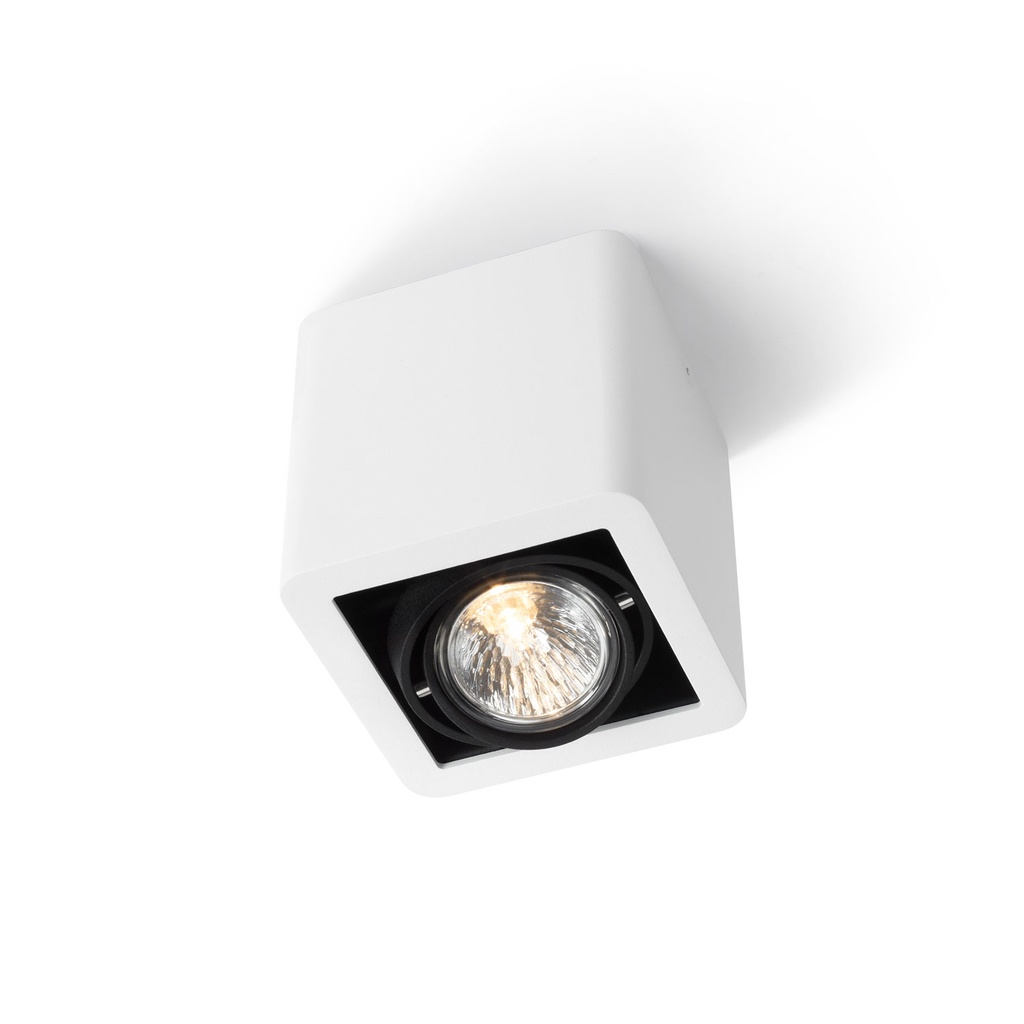 R51 up GU10 WHITE frame + WHITE int. + BLACK ring / Bulb excl.      IP20