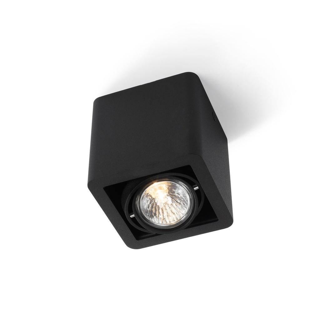 R51 up GU10 BLACK frame + WHITE int. + BLACK ring / Bulb excl.      IP20
