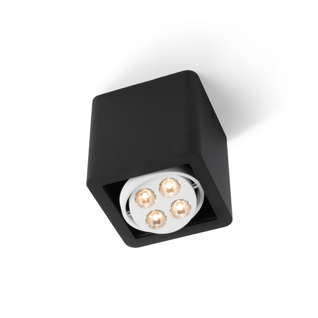 R51 up LED WHITE frame + BLACK int. + WHITE ring / WW - 25° / Driver incl. / dimmable (IGBT)456LM 2700K CRI93 IP40