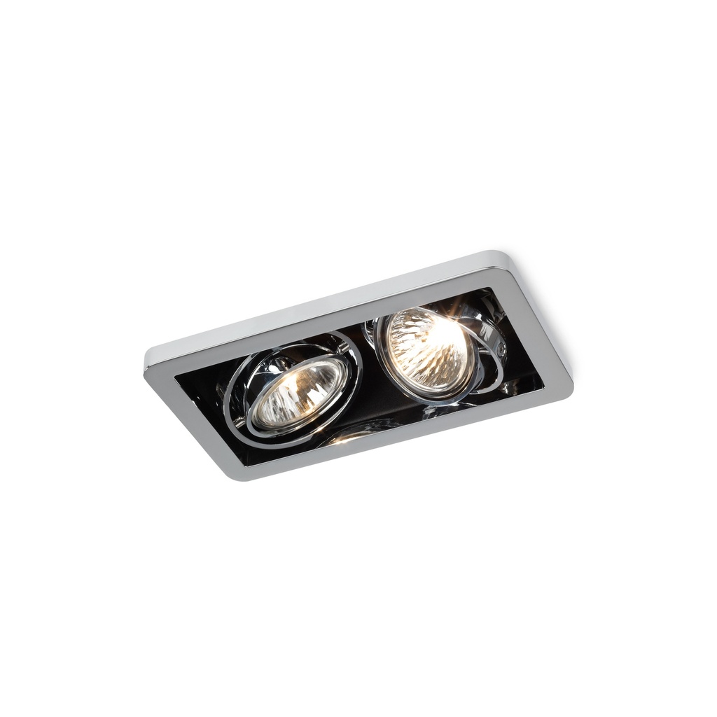 R52 in GU10 CHROME ring + WHITE frame + BLACK int. / Bulbs excl.      IP20