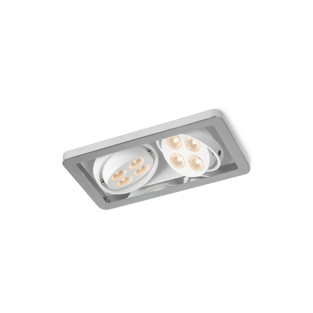 R52 in LED WHITE ring + BLACK frame + WHITE int. / WW - 25° / Driver excl. 2x 456LM 2700K CRI93 IP40