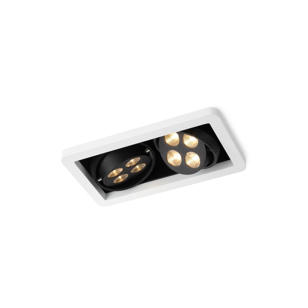 R52 in LED BLACK ring + CHROME frame + WHITE int. / WW - 10° / Driver excl.2x 456LM 2700K CRI93 IP40
