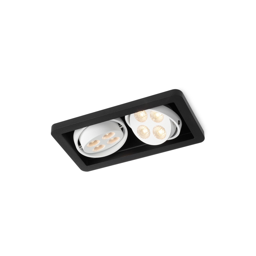 R52 in LED WHITE ring + WHITE frame + BLACK int. / WW - 40° / Driver excl.2x 456LM 2700K CRI93 IP40
