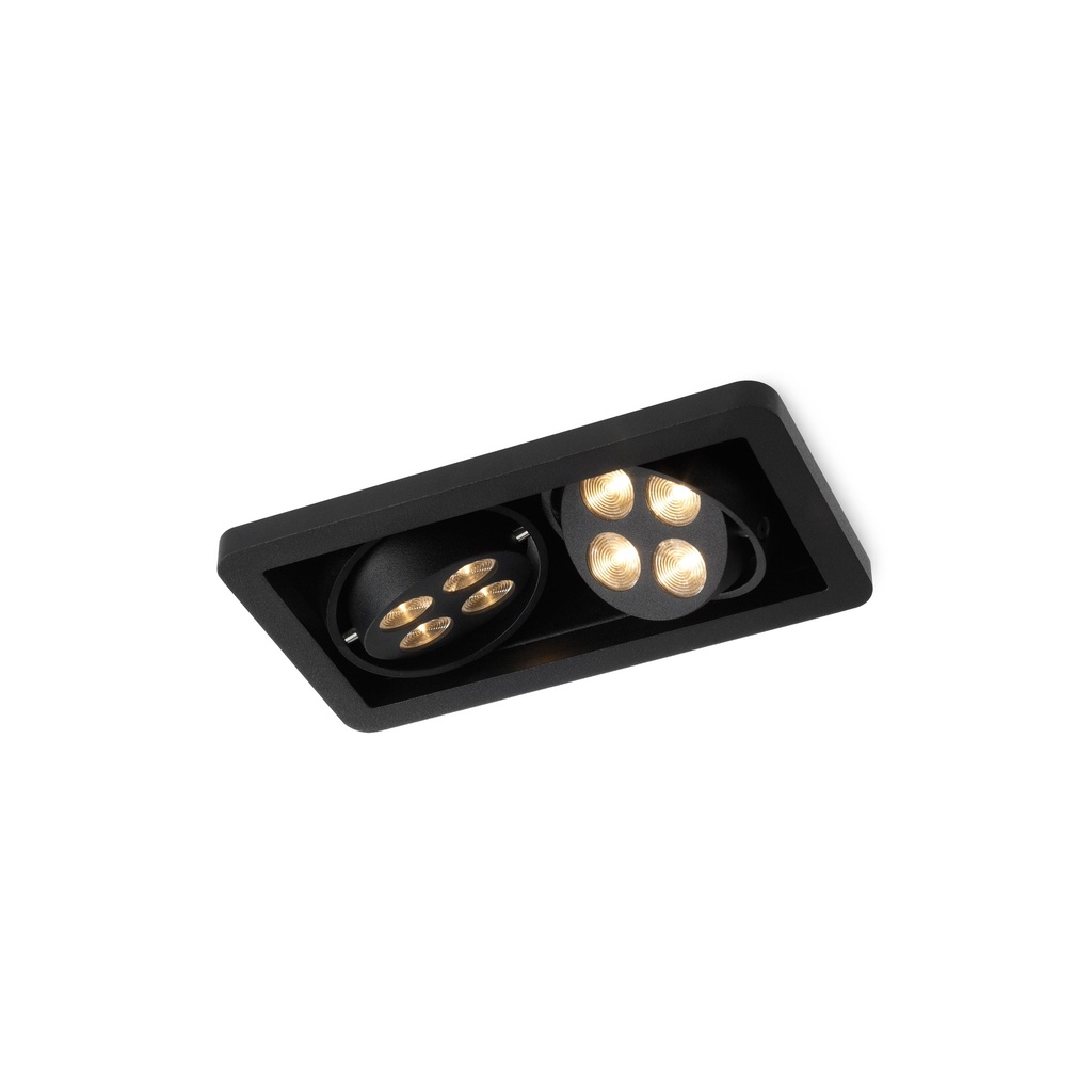 R52 in LED BLACK ring + WHITE frame + BLACK int. / WW - 25° / Driver excl.2x 456LM 2700K CRI93 IP40