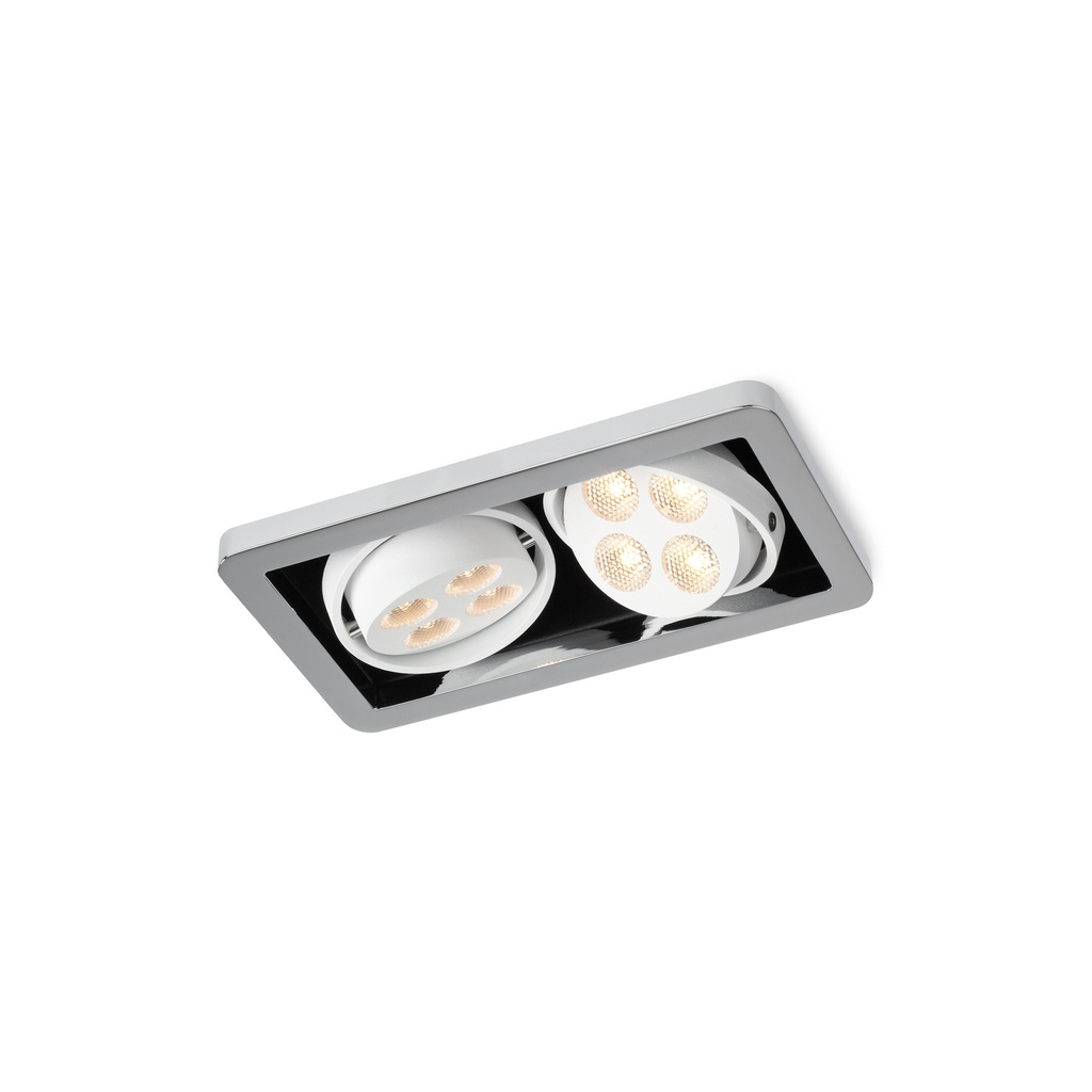 R52 in LED WHITE ring + BLACK frame + BLACK int. / WW - 25° / Driver excl.2x 456LM 2700K CRI93 IP40