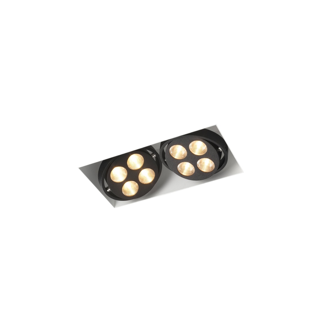 R52 in LED BLACK ring + CHROME frame + BLACK int. / WW - 25° / Driver excl.2x 456LM 2700K CRI93 IP40