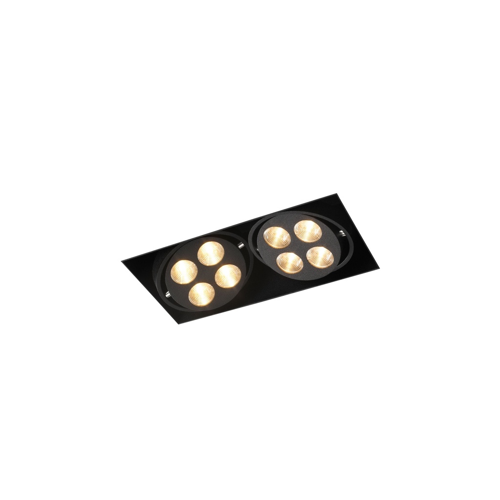 R52 in LED Rimless BLACK ring + WHITE int. / WW - 25° / Driver excl. 2x 456LM 2700K CRI93 IP40