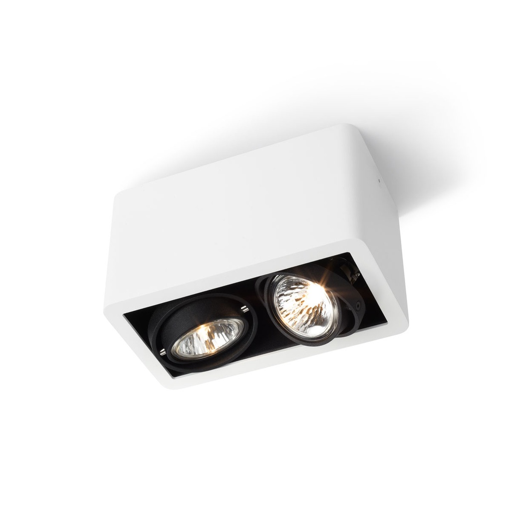 R52 up GU10 WHITE frame + WHITE int. + BLACK ring / Bulbs excl.      IP20