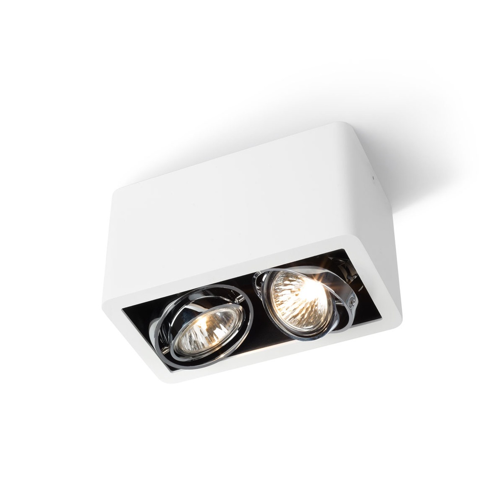 R52 up GU10 WHITE frame + WHITE int. + CHROME ring / Bulbs excl.      IP20