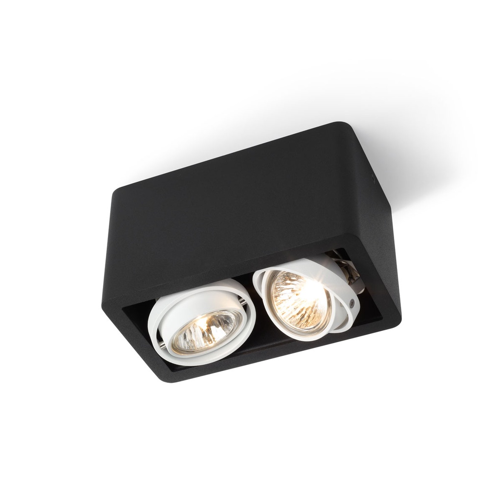 R52 up GU10 BLACK frame + WHITE int. + WHITE ring / Bulbs excl.      IP20