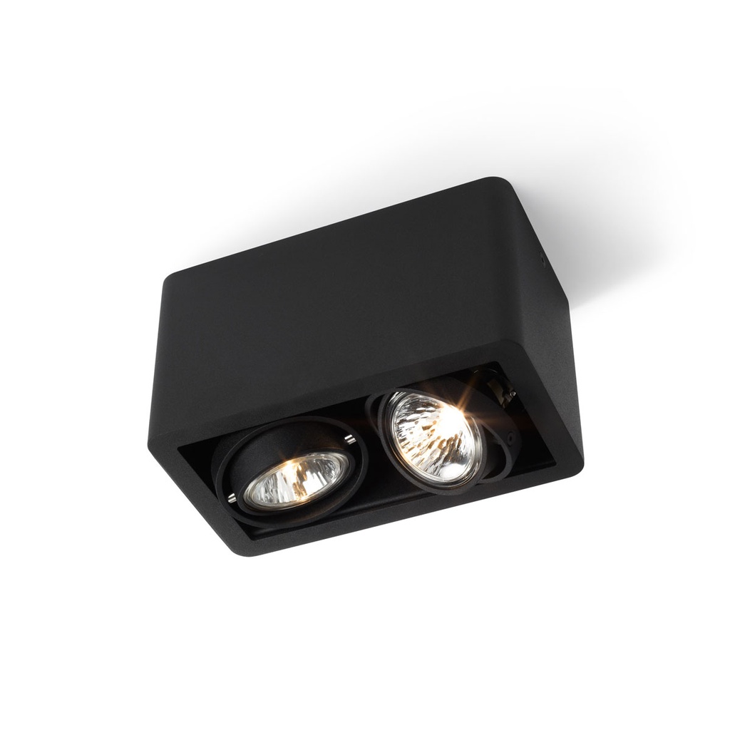 R52 up GU10 BLACK frame + WHITE int. + BLACK ring / Bulbs excl.      IP20