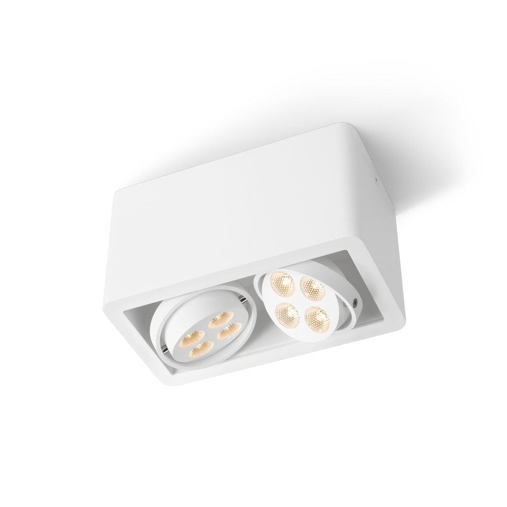 R52 up GU10 WHITE frame + BLACK int. + CHROME ring / Bulbs excl.2x 456LM 2700K CRI93 IP40