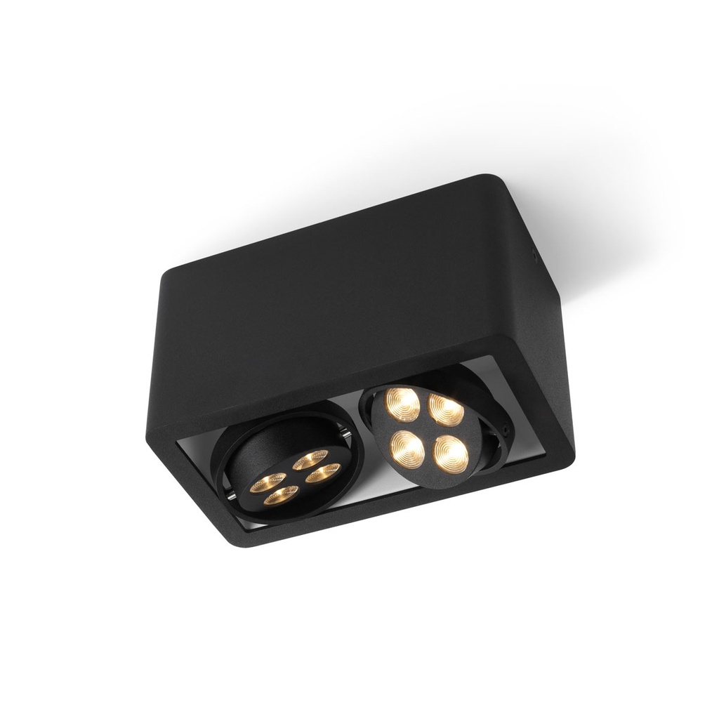 R52 up LED BLACK frame + WHITE int. + WHITE ring / WW - 10° / Driver incl. / dimmable (PUSH-DIM or 1-10V)2x 456LM 2700K CRI93 IP40