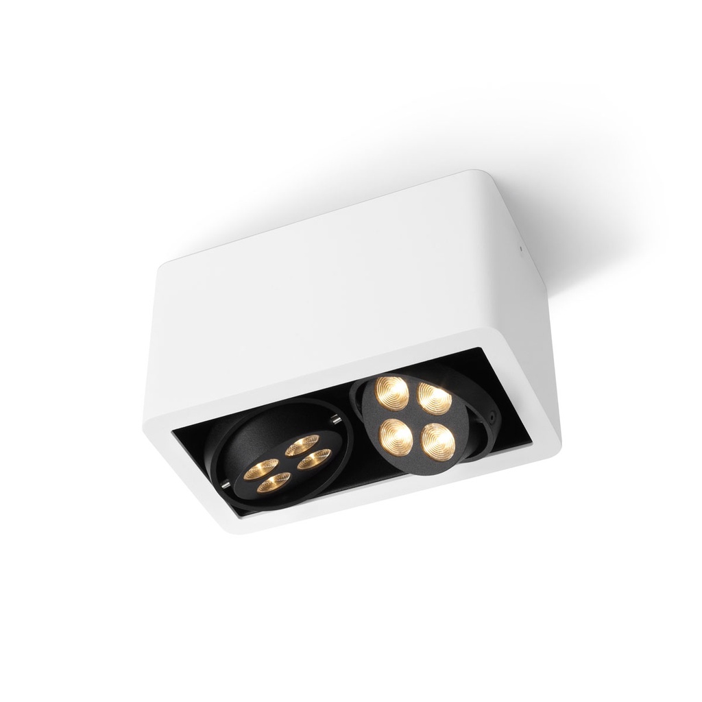 R52 up LED WHITE frame + BLACK int. + WHITE ring / WW - 25° / Driver incl. / dimmable (PUSH-DIM or 1-10V)2x 456LM 2700K CRI93 IP40