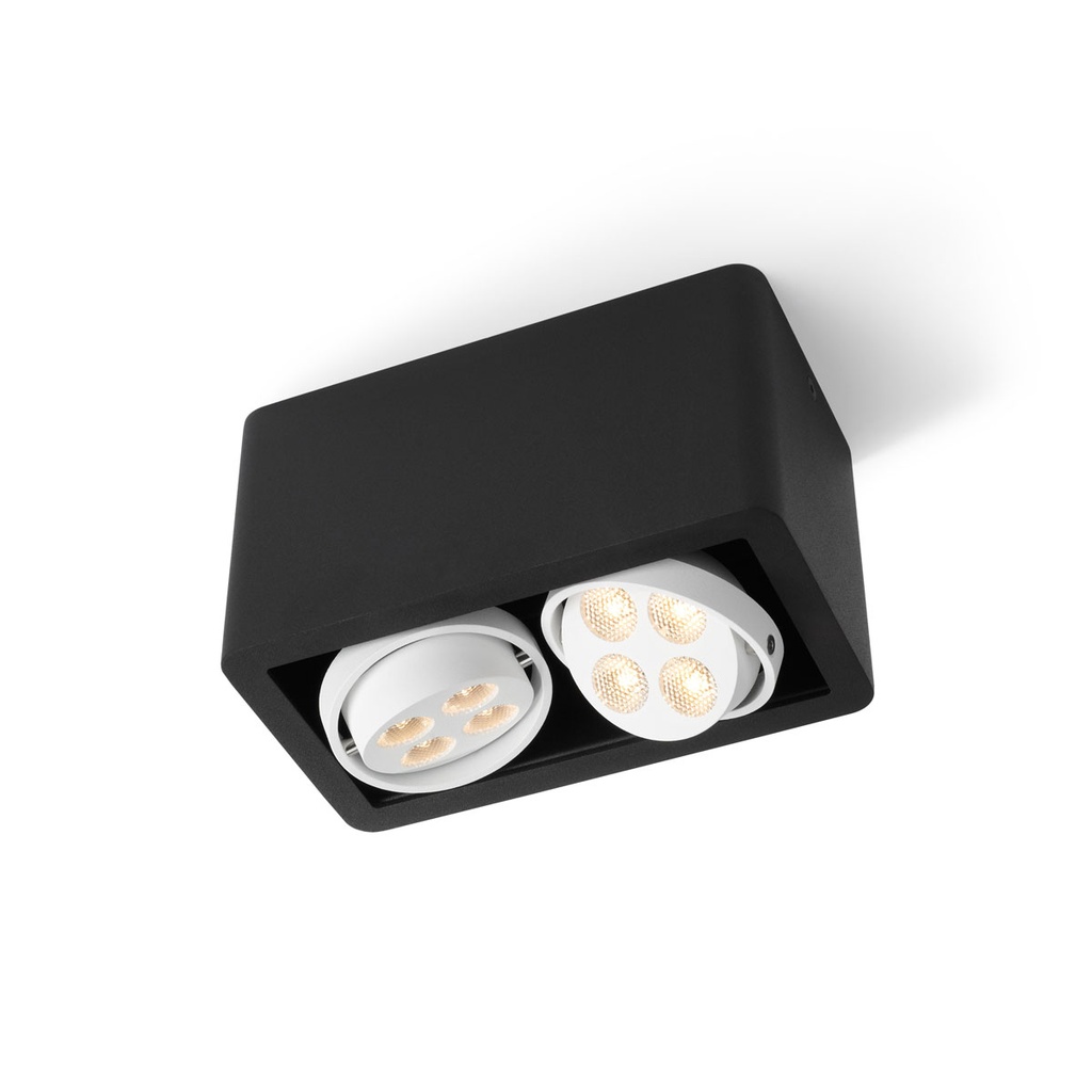 R52 up LED WHITE frame + BLACK int. + BLACK ring / WW - 40° / Driver incl. / dimmable (TRIAC/IGBT)2x 456LM 2700K CRI93 IP40