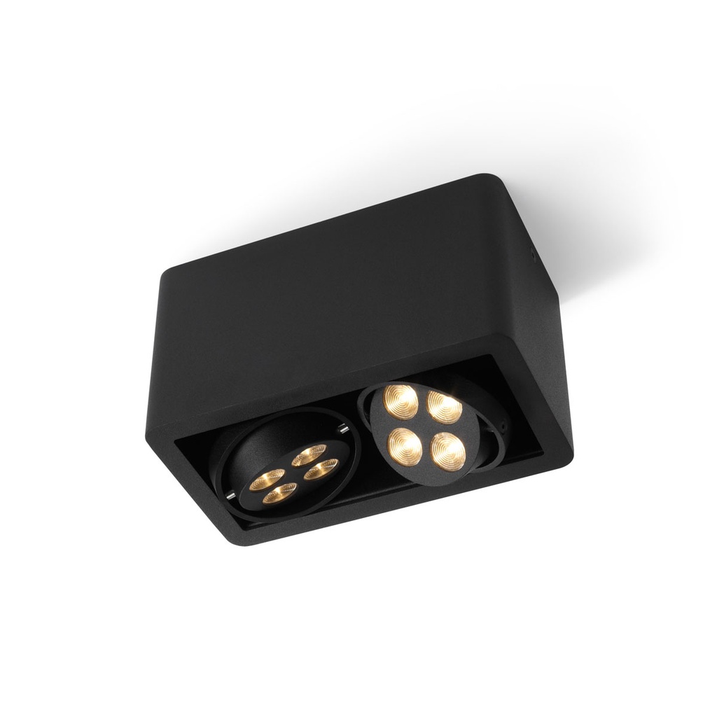 R52 up LED BLACK frame + BLACK int. + WHITE ring / WW - 25° / Driver incl. / dimmable (TRIAC/IGBT)2x 456LM 2700K CRI93 IP40