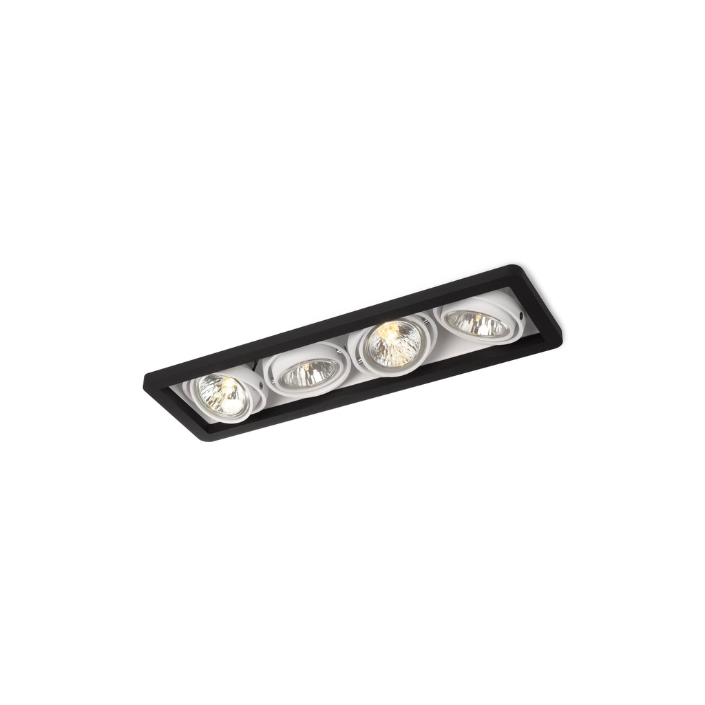 R52 up LED BLACK frame + BLACK int. + BLACK ring / WW - 25° / Driver incl. / dimmable (PUSH-DIM or 1-10V)      IP20