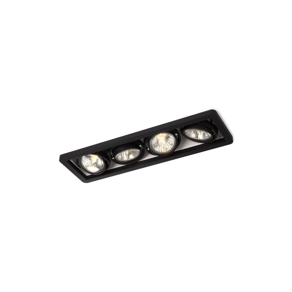 R52 up LED BLACK frame + BLACK int. + BLACK ring / WW - 10° / Driver incl. / dimmable (PUSH-DIM or 1-10V)      IP20