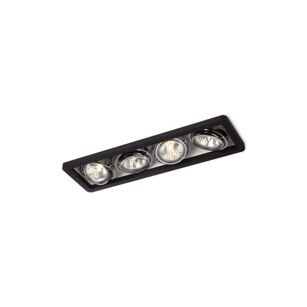 R52 up LED BLACK frame + BLACK int. + BLACK ring / WW - 40° / Driver incl. / dimmable (PUSH-DIM or 1-10V)      IP20