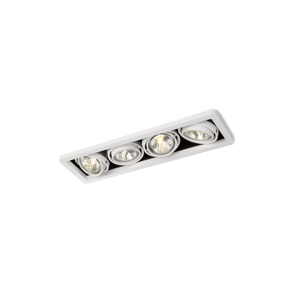 R54 in GU10 WHITE ring + BLACK frame + WHITE int. / Bulbs excl.      IP20