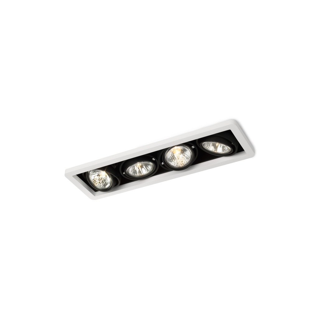 R54 in GU10 BLACK ring + BLACK frame + WHITE int. / Bulbs excl.      IP20