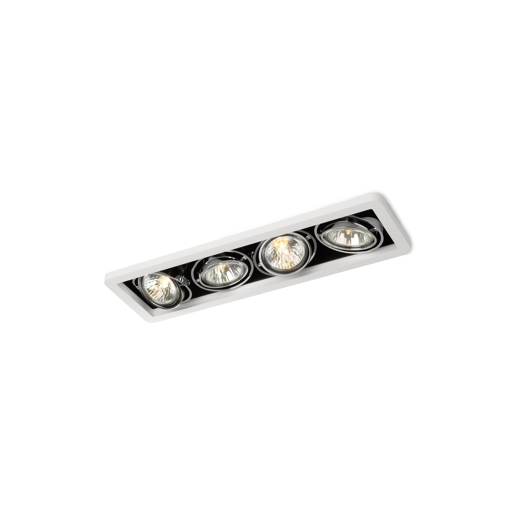 R54 in GU10 CHROME ring + BLACK frame + WHITE int. / Bulbs excl.      IP20