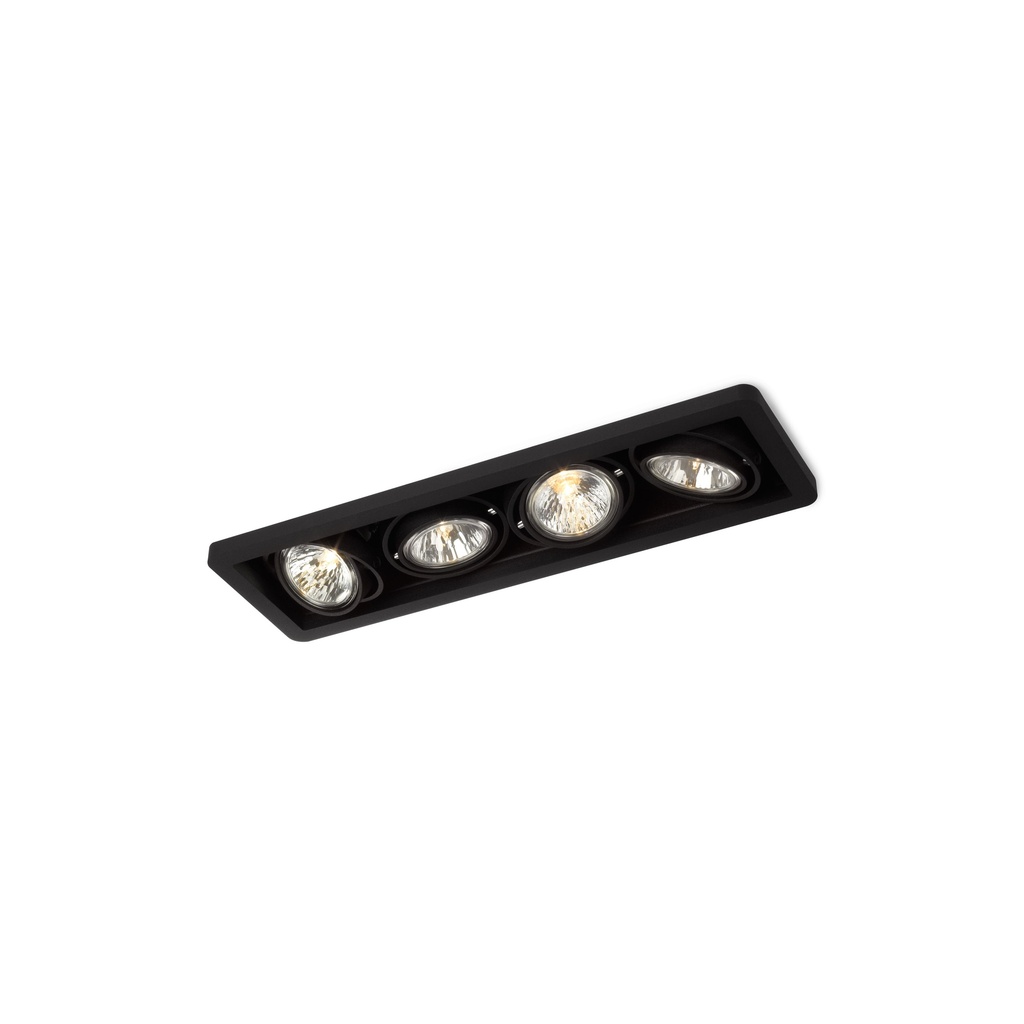 R54 in GU10 BLACK ring + CHROME frame + WHITE int. / Bulbs excl.      IP20