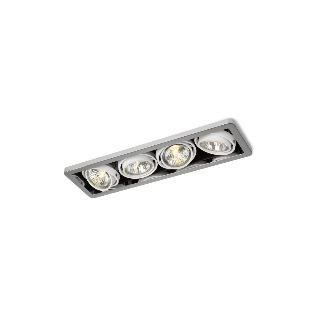 R54 in GU10 WHITE ring + WHITE frame + BLACK int. / Bulbs excl.      IP20